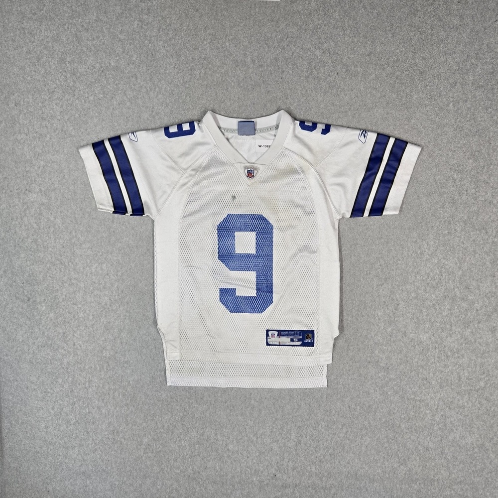 VINTAGE Dallas Cowboys Men Jersey S White Embroidered Reebok Romo 9 READ